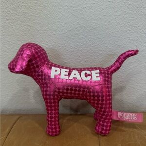 Plush peace shiny mini Pink Victoria's Secret Dog Plush